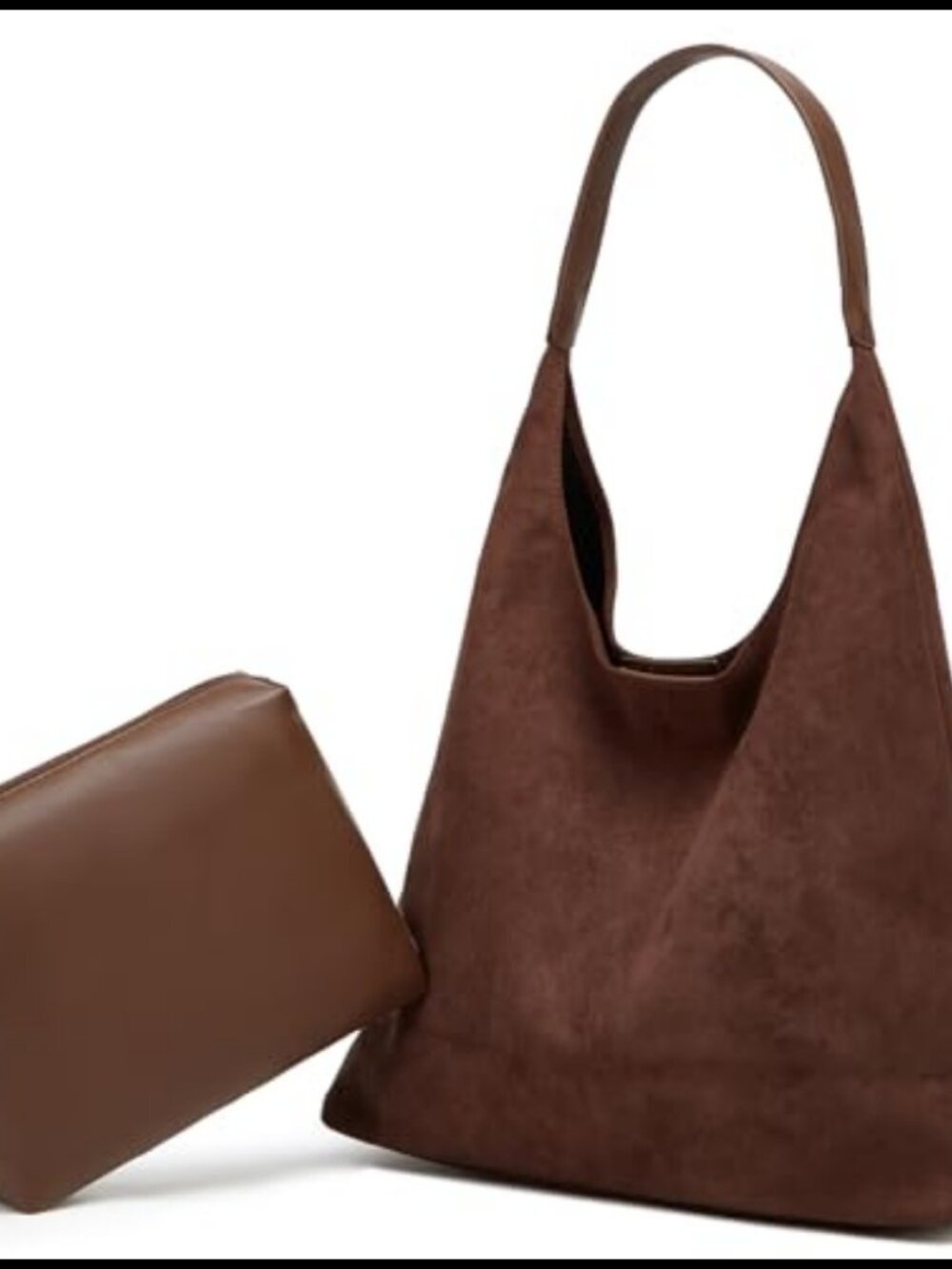 Faux Suede Slouchy Hobo Bag Crossbody Purse Shoulder Tote Handbag